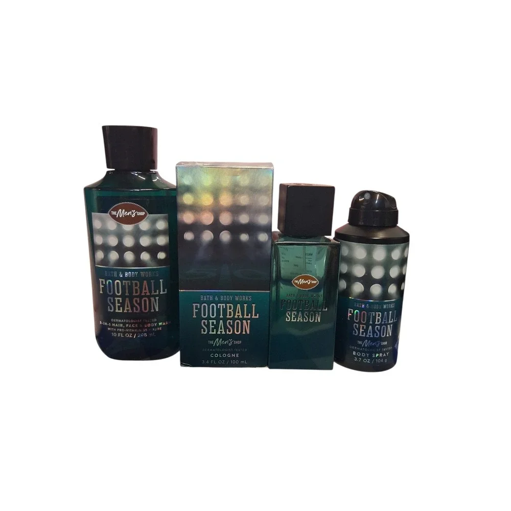 Rare Bath & Body Works Mens Limited Football Season Casual Preppy Sport 3pcs Set